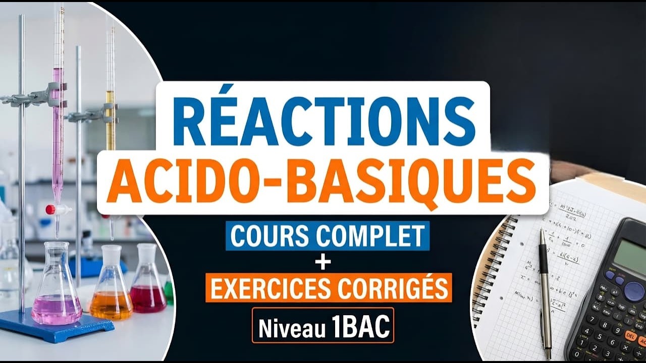 🧪 Réactions Acido-Basiques | Cours complet + Exercices corrigés | 1BAC