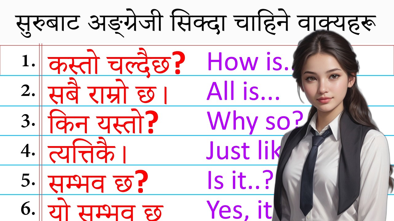 दिनदिनै सोध्नुपर्ने अङ्ग्रेजी यसरी basic बाट सिक्नुहोस /How to learn English Language /Conversations