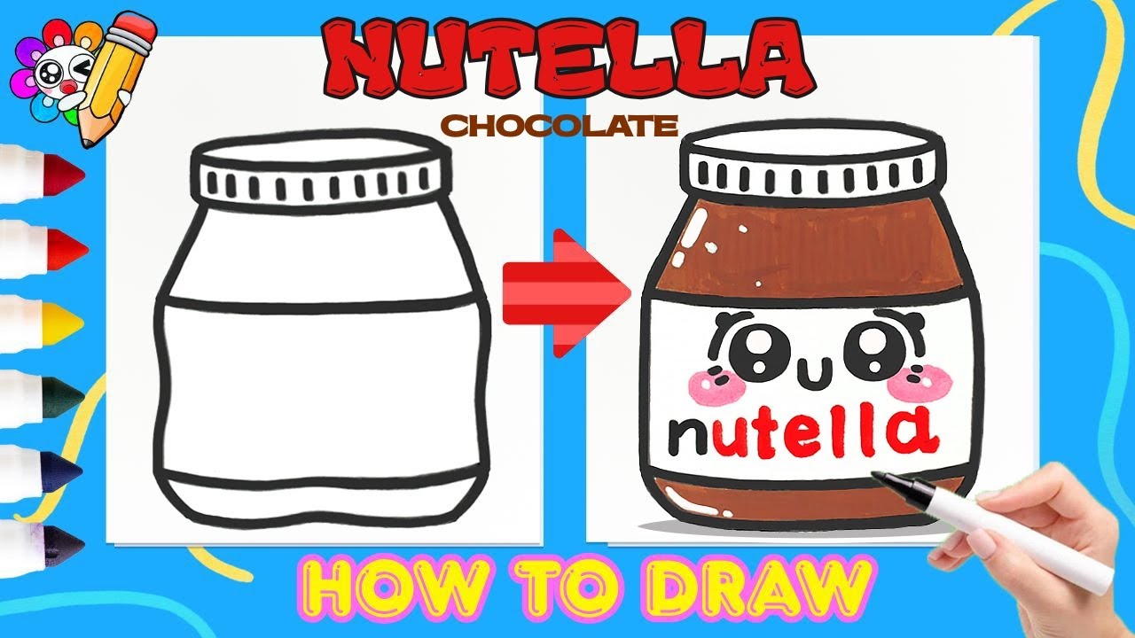 5 Minutes to Draw Super Cute Nutella Chocolate | How to Draw Nutella Dip Cute and Easy