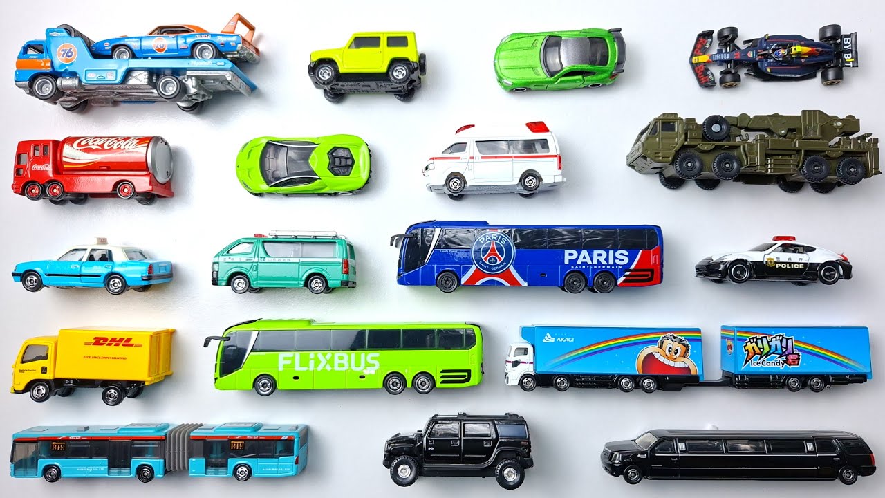 Коллекция игрушечных машинок для детей | Tomica и Hotwheels &mdash; обучающие видео для малышей