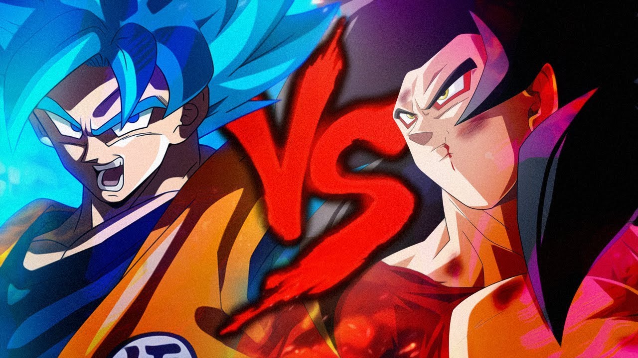Goku (Super Saiyajin 4) VS. Goku (Super Saiyajin Blue) | Combate de Rimas | Part. Tenkai e Duelista