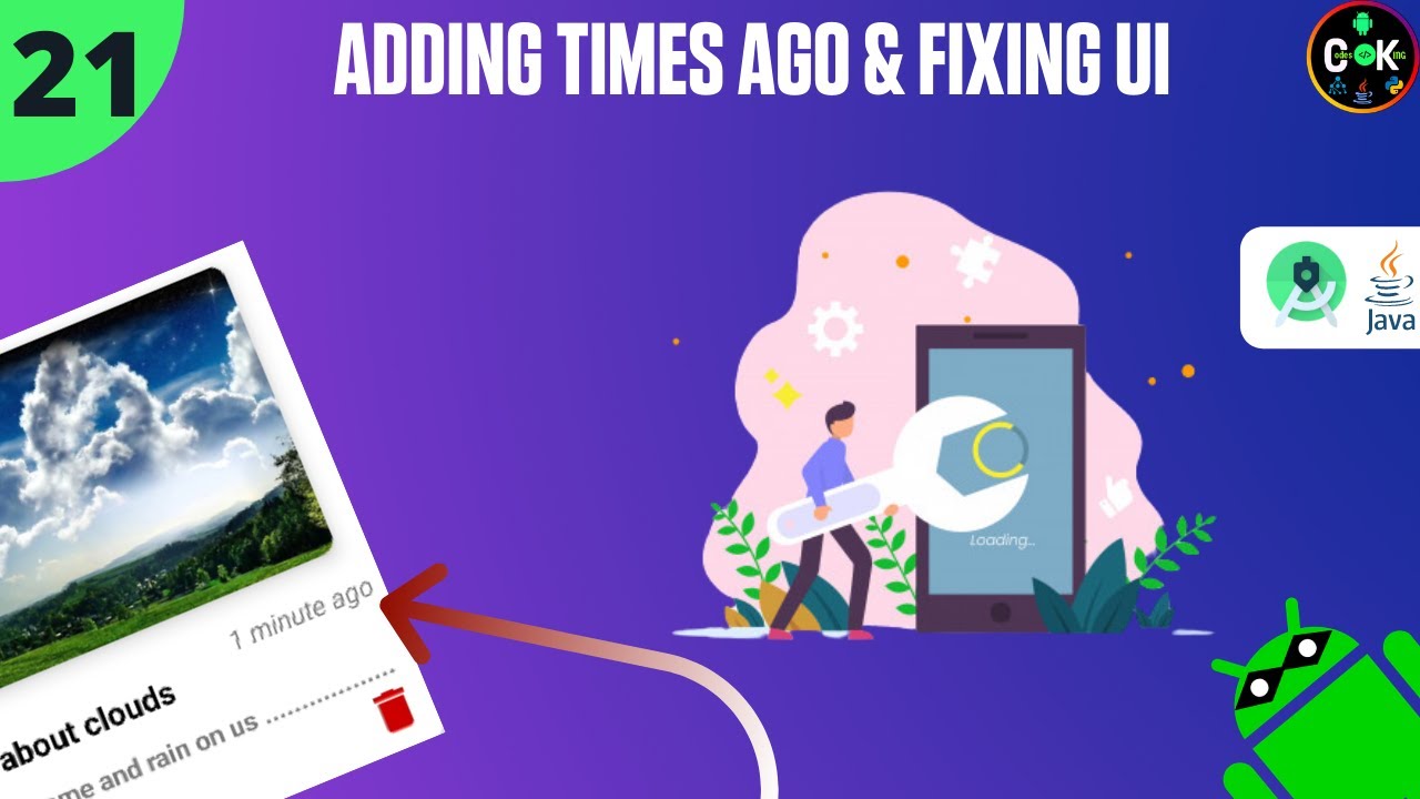 How to add Times Ago feature in Android App||Fixing UI design of My Journal App-2020||-#21