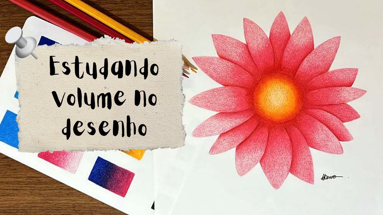 COMO PINTAR UMA FLOR COM LÁPIS DE COR | construindo luz e sombra