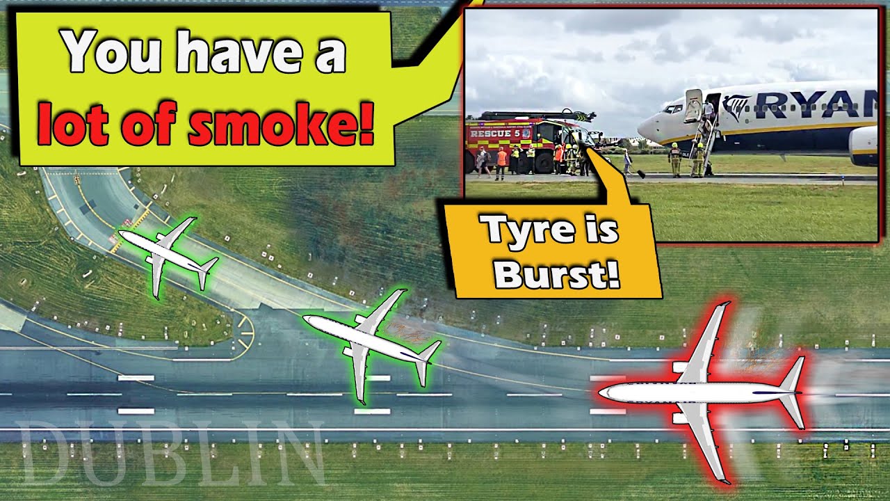 Ryanair BURST TYRES ON LANDING | Passengers Disembark on Taxiway
