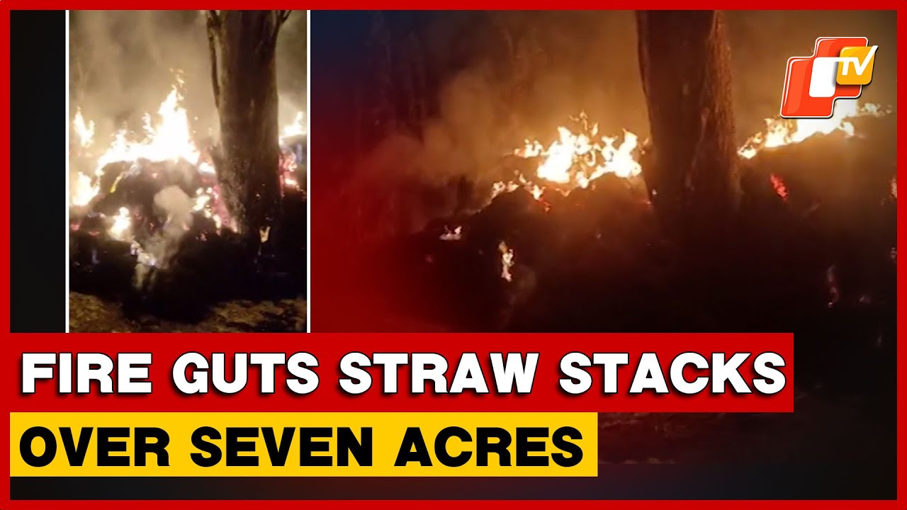 Massive Fire Reduces Straw Stacks Across Seven Acres To Ashes In Puri