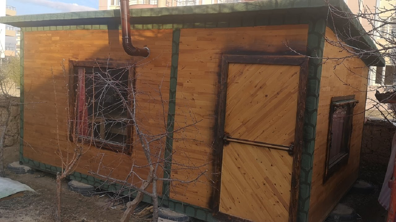 The Wooden Cabin // How to make a wooden house for a woodworking workshop?