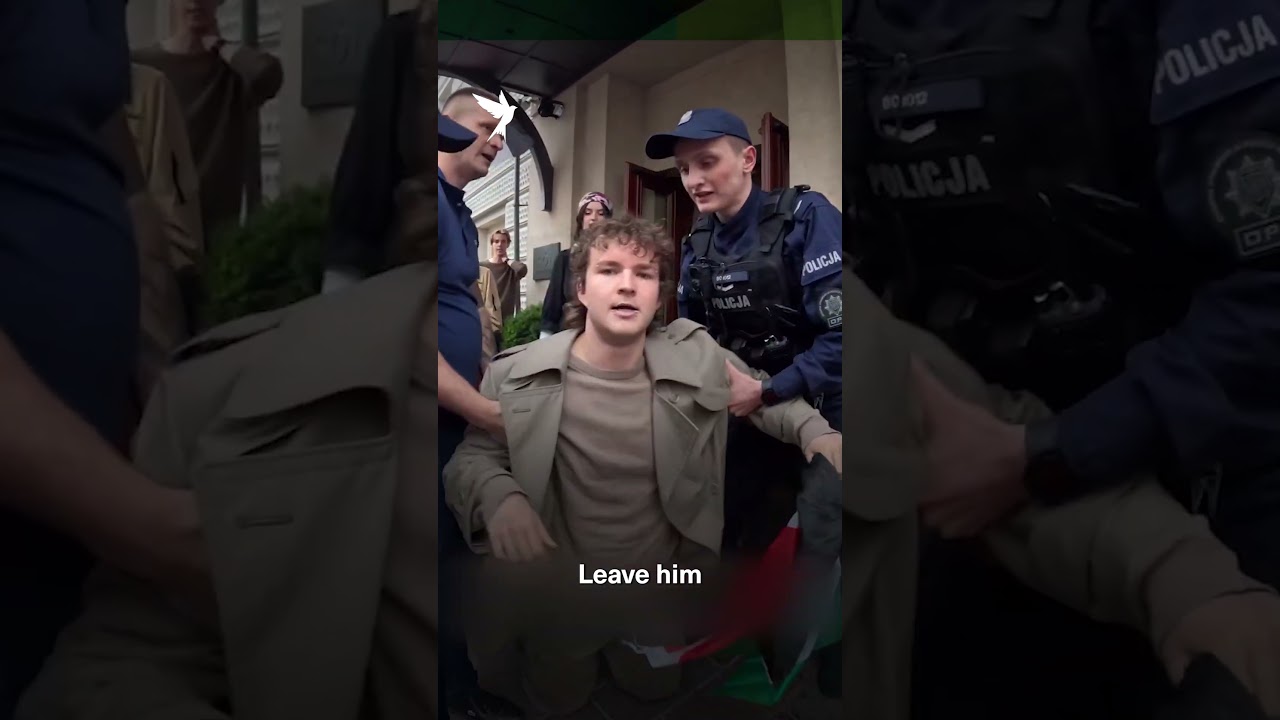 Pro-Palestine activists confront Polish foreign minister
