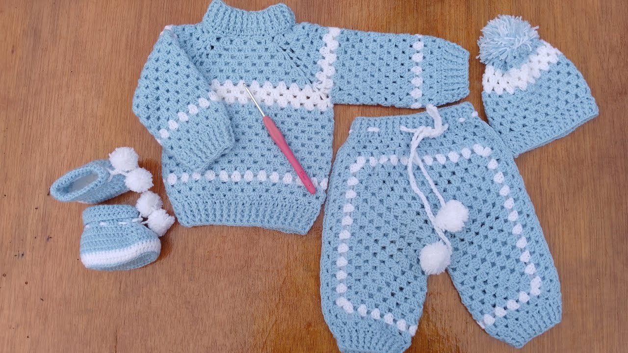 🧶 Простые вязаные крючком детские штанишки для начинающих #GrannybabyPants / вязаный крючком комп...