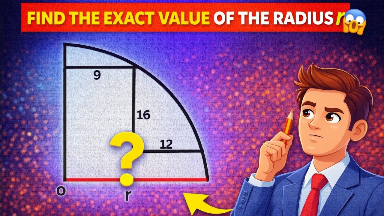 Find the Radius � — A Geometry Puzzle Most People Get Wrong 😱