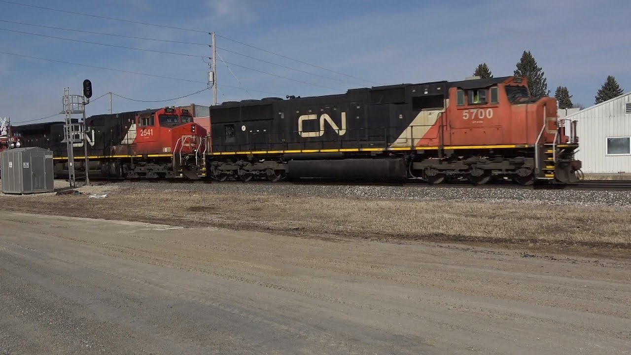 CN RAILYARD Drone view with mixed freight chase!!