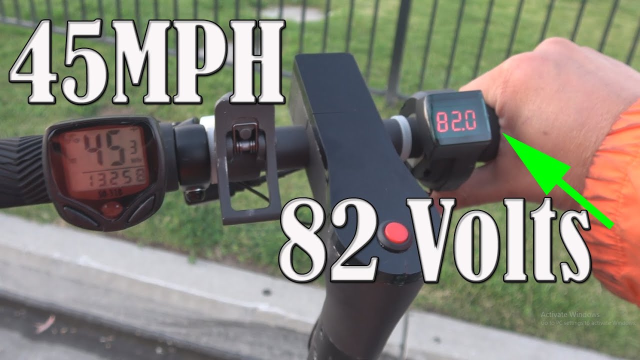 Swagtron scooter (Xiaomi M365) speed & range test with 48V, 60V and 80V batteries