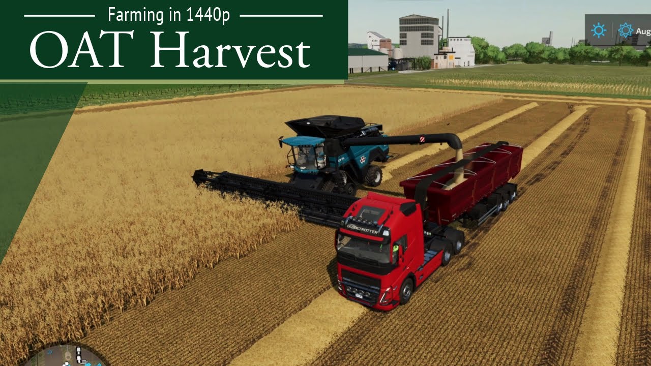 Farming In 1440p || OAT Harvest with IDEAL 10T (Fs22, No Commentary)