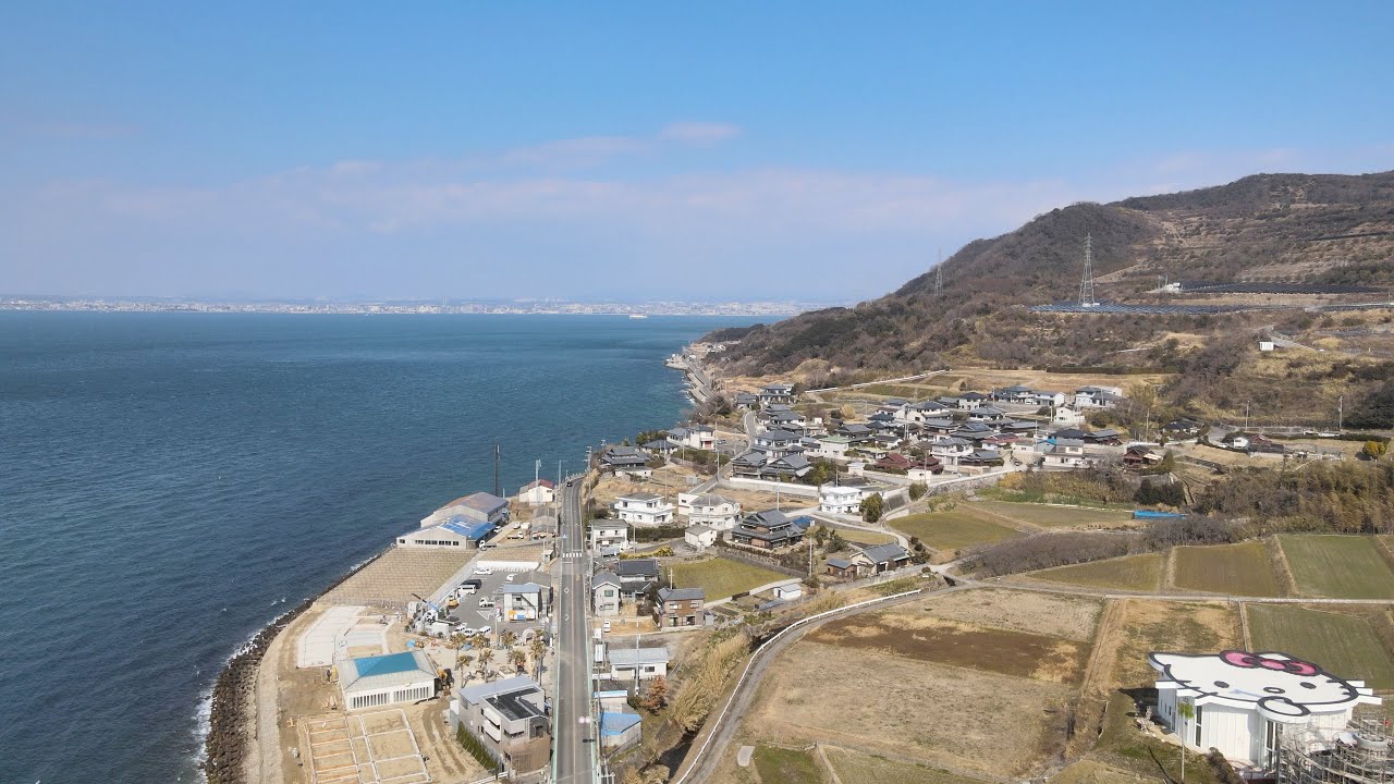 兵庫県淡路市富島⇄岩屋を空撮　Toshima⇄Iwaya Awaji Hyogo Japan