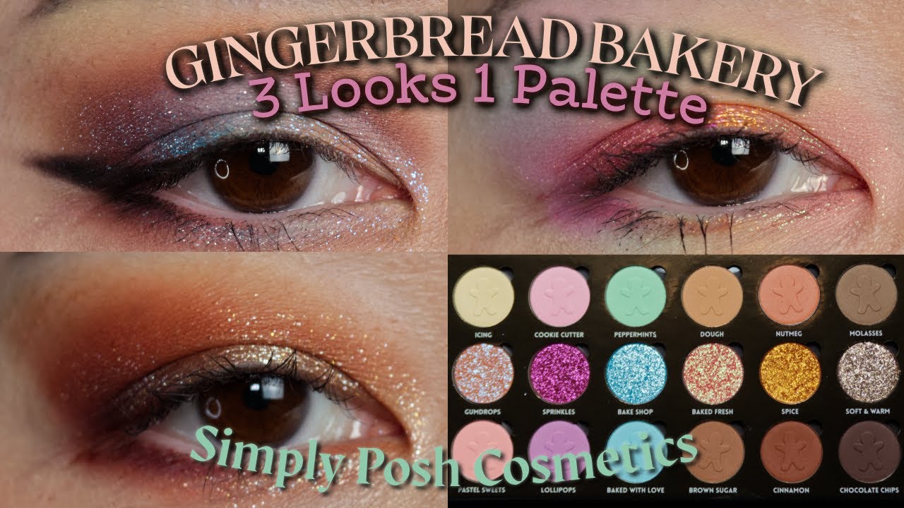 Пряничная пекарня || Новинка к праздникам от Simply Posh Cosmetics! || 3 образа в одной палетке