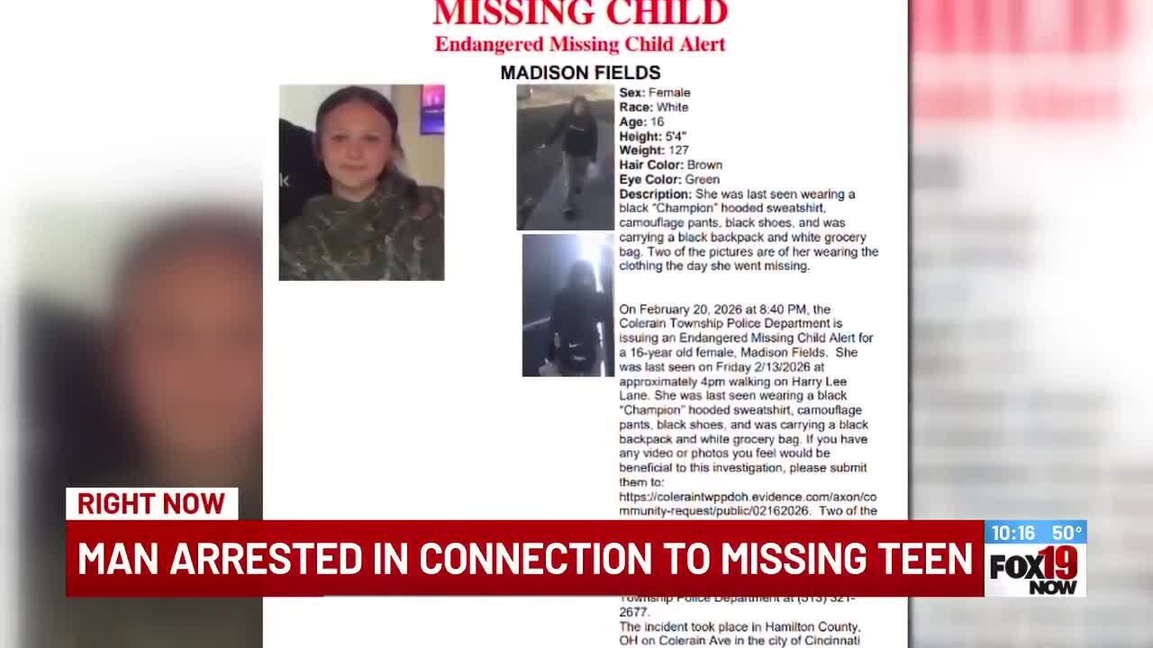 Police: Man believed to have had contact with missing Colerain teen arrested