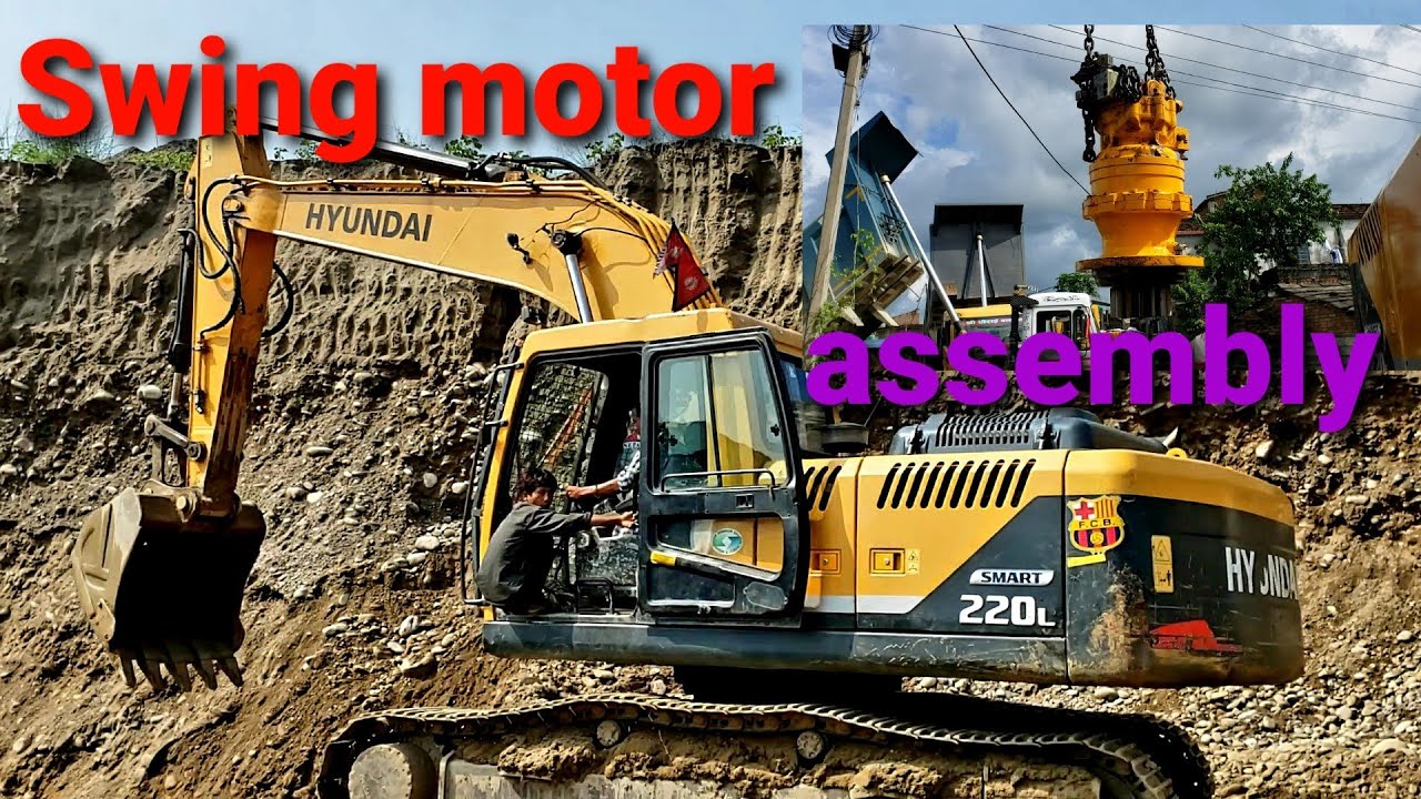HYUNDAI 220 excavator swing motor assembly and cheking