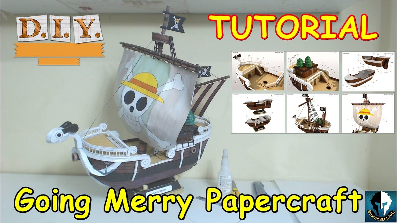 One Piece Going Merry Ship Papercraft Tutorial