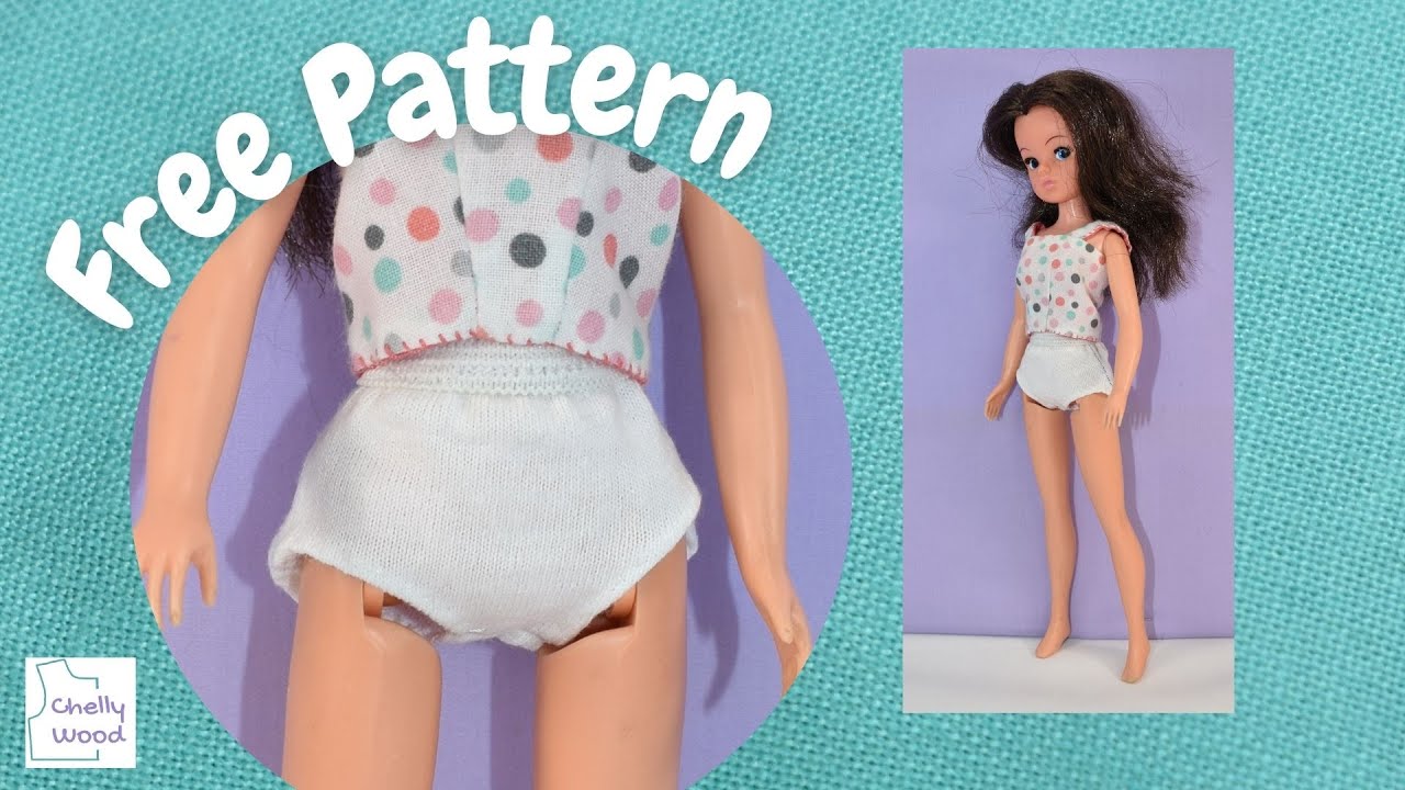 Free Doll Clothes Patterns: Knickers (Panties) for vintage Pedigree Sindy or Ideal Tammy Dolls #diy