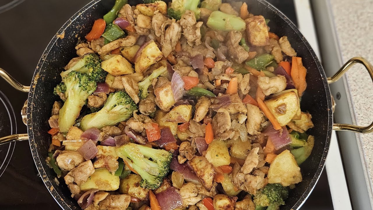 Satisfying Chicken, Veg & Potato Stir-Fry – Weeknight Dinner! final part