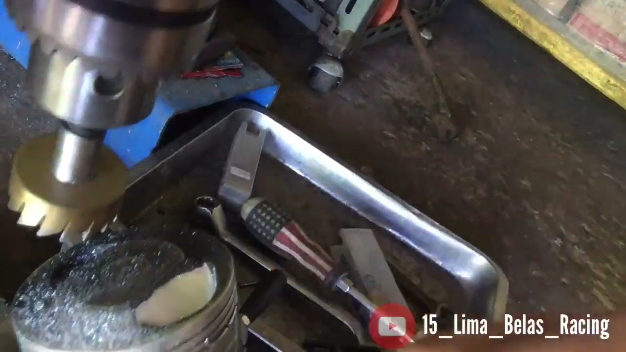 Cara coak piston pakai bor duduk