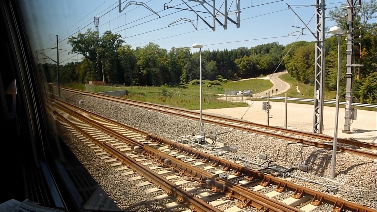 Marche d'essai aller à 342 km/h (vue extérieure) - LGV Rhin-Rhône - Août 2011