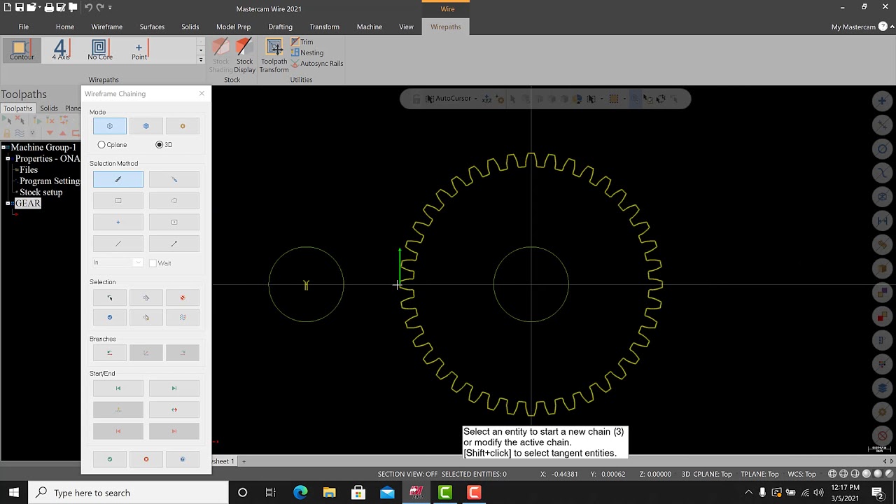 MASTERCAM 2021 WIRE EDM A GEAR