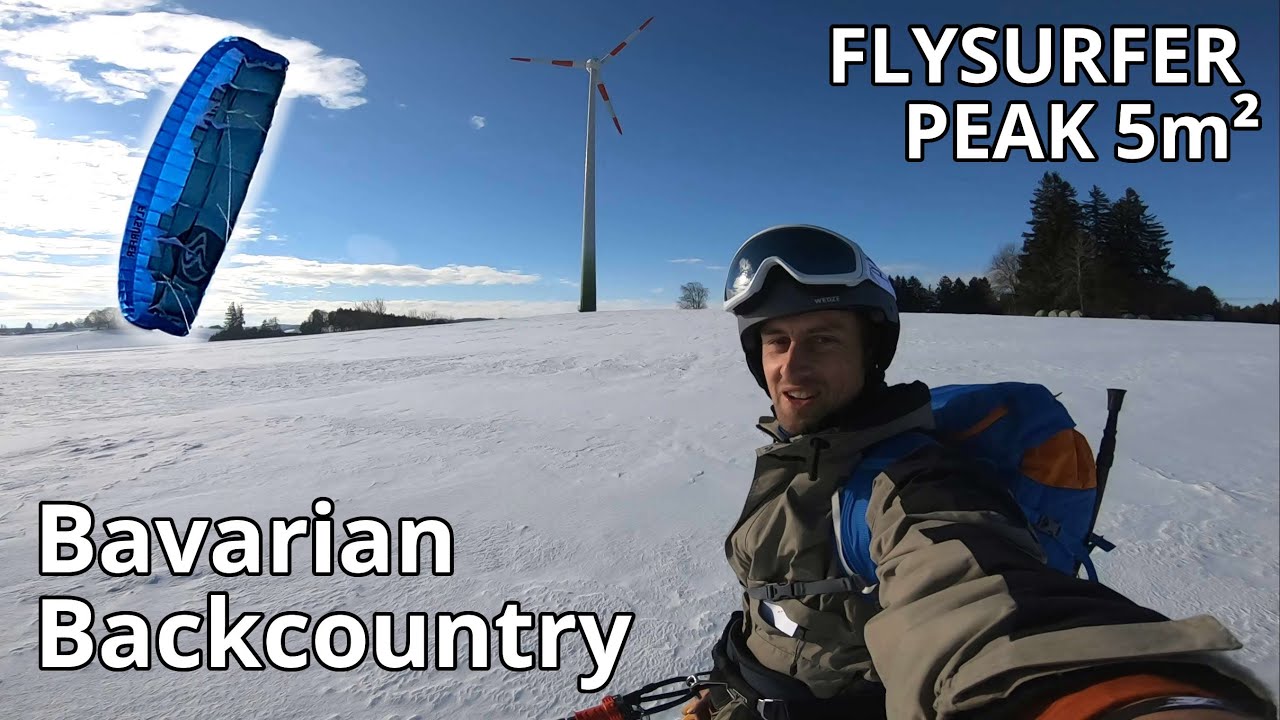 Snowkite Flysurfer Peak 5m Relax - Backcountry #firsttime