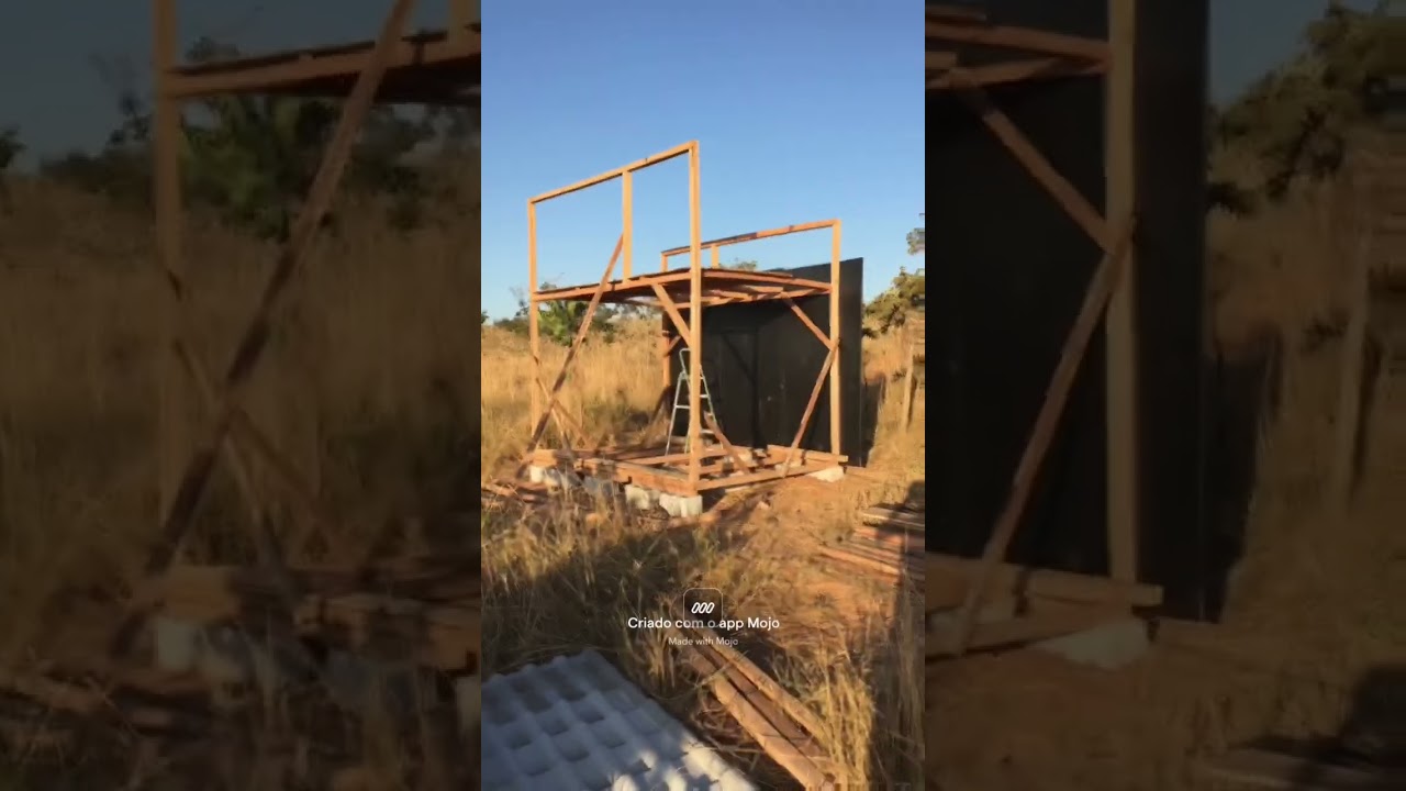Constru&ccedil;&atilde;o🪚🔨de 1 barraquinho em segundos⏱️ #sitiodozero #cabanademadeira #tinyhouse #chacaradozero