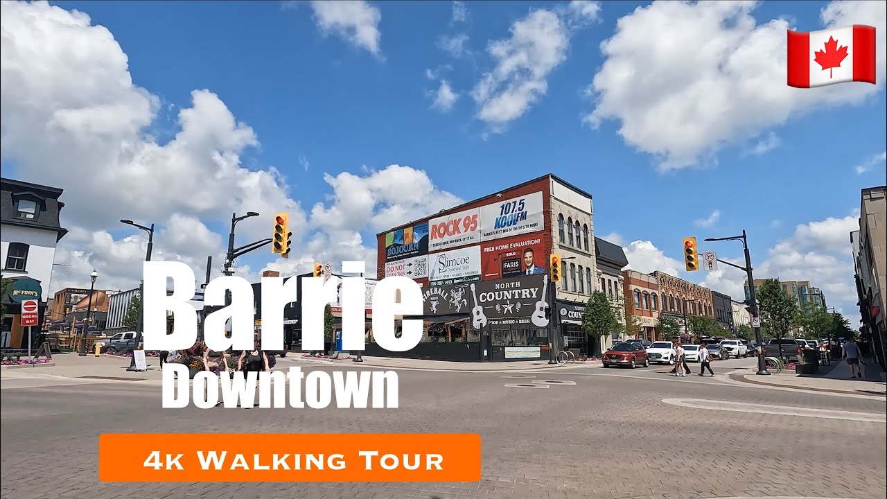 [4K] An Urban Walk in Barrie - Downtown Streets & Vibe, Ontario Canada | #266