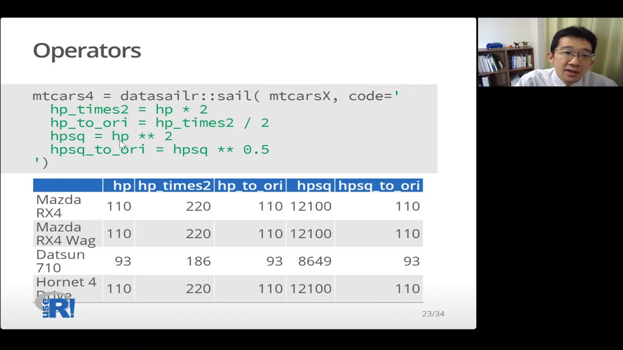 useR! 2020: DataSailr: enables intuitive row by row data manipulation (T. Umehara), regular