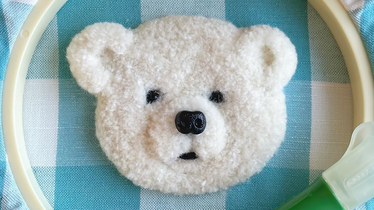 フリーステッチングニードル［しろくまの作り方］最初から最後までイッキ見 🐻‍❄️ 펀치 니들 पंच सुई punch needle #embroidery #diy フリーステッチングニードル
