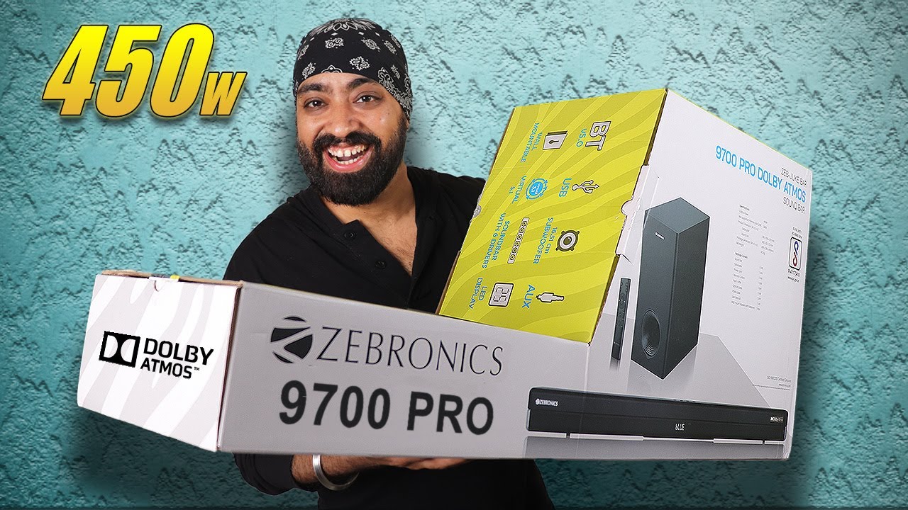 Dolby Atmos Soundbar with 450W ⚡️| Super BASS 🔊| 4K HDR - Zebronics Zeb Juke Bar 9700 PRO🔥