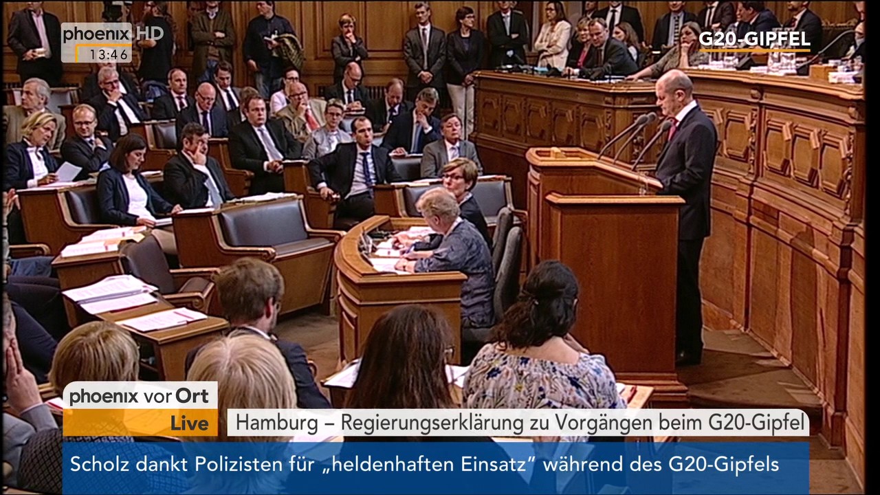 G20-Gipfel: Regierungserklärung von Olaf Scholz am 12.07.17