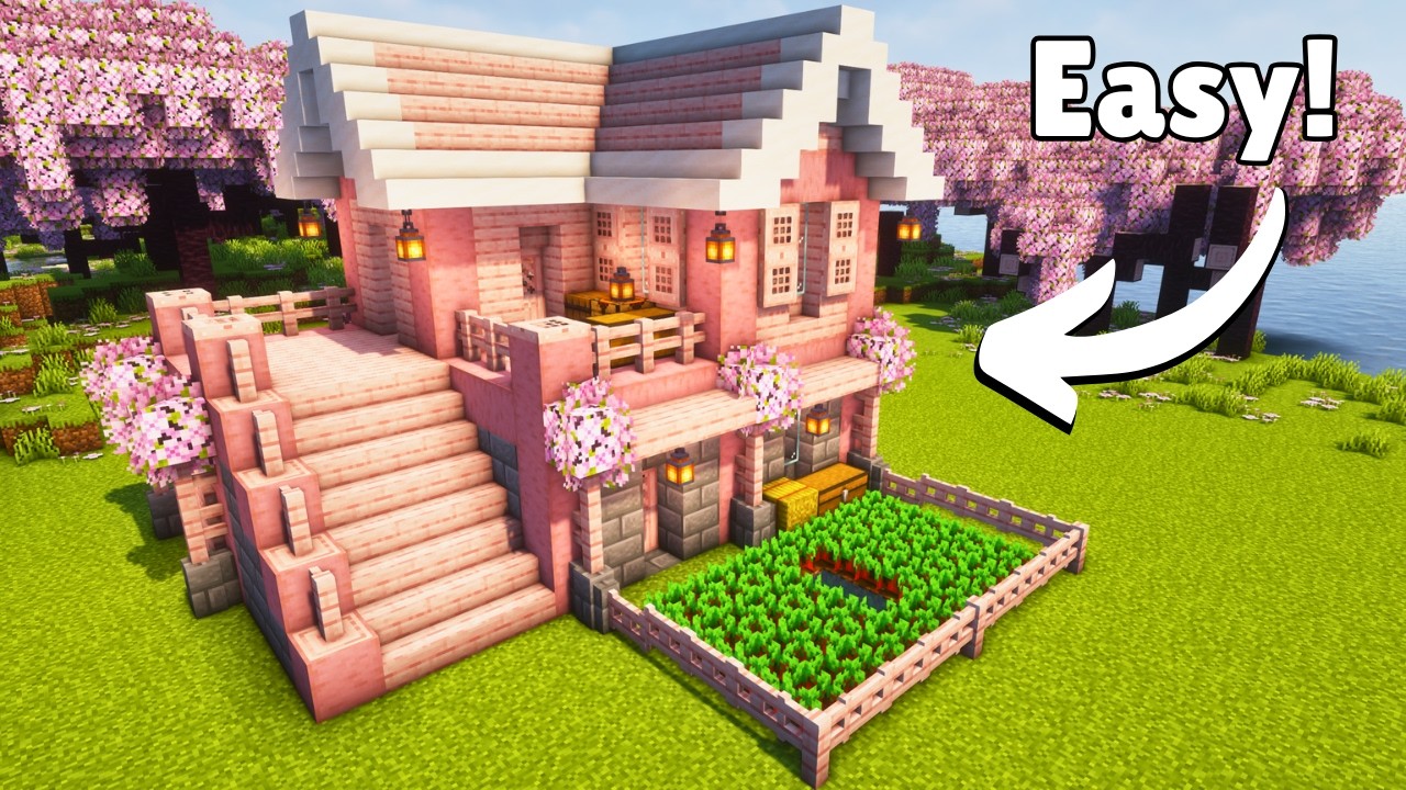 Minecraft: How to Build a Cherry Blossom Starter House