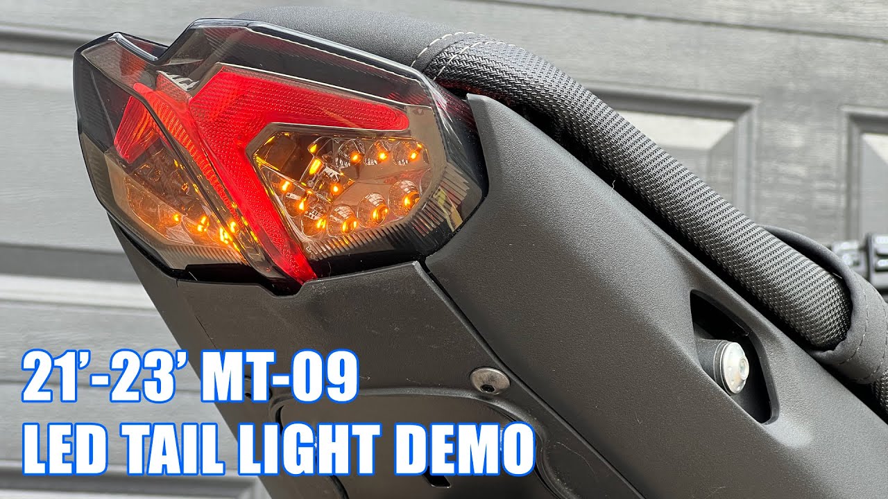 2021-2023 Yamaha MT-09 Integrated LED Tail Light Reverse Sequential and Hazard Override Demo