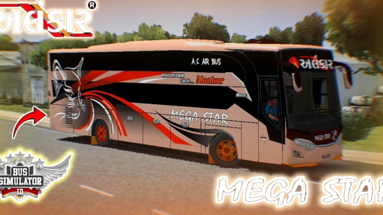 alankar megastar livery || gujarylivery || bugame || Bus simulator Indonesia|| alankar game