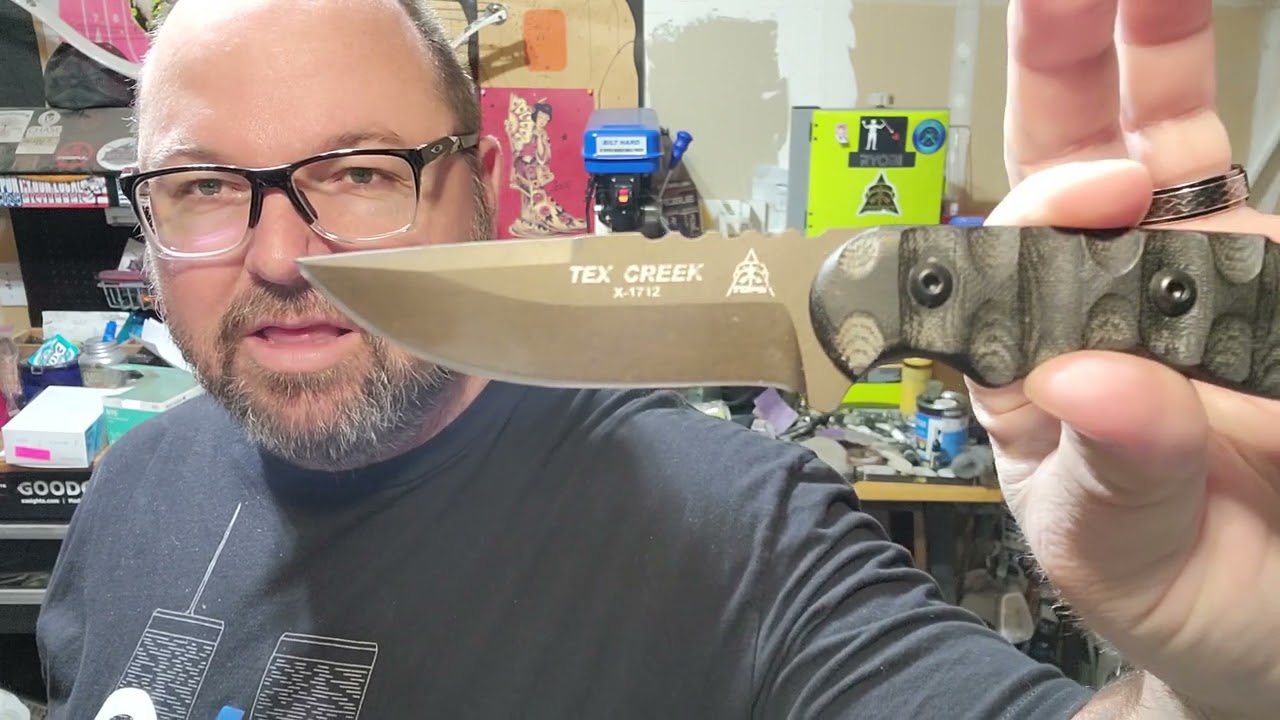 Tops knives Tex Creek with Midnight bronze cerakote.