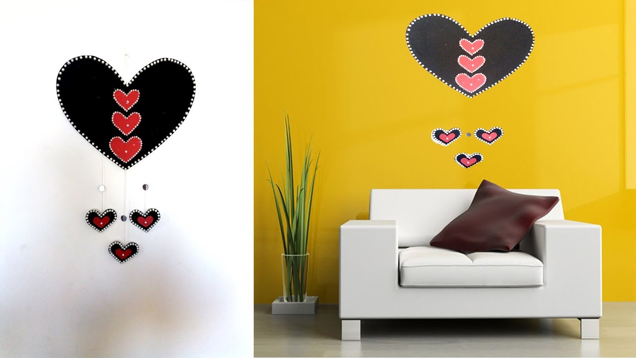 DIY heart shape wall hanging || Paper wall hanging || DIY room decoration || Nandani styles