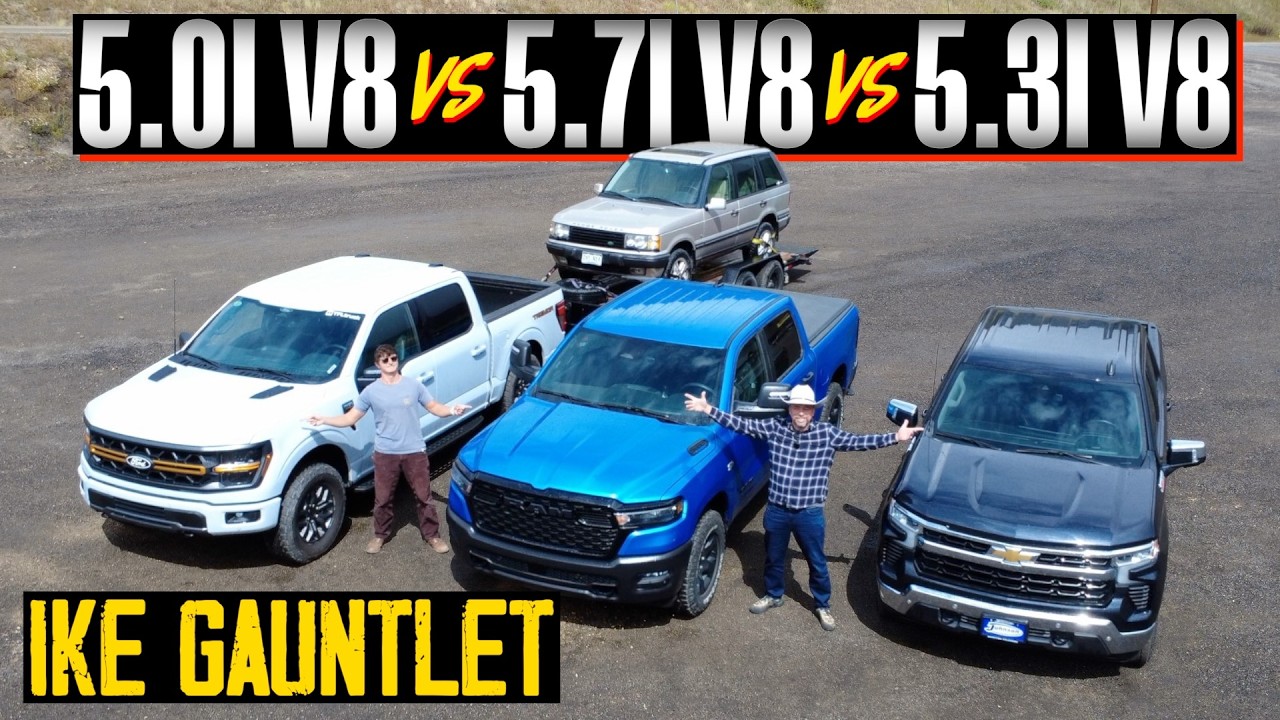 V8 RUMBLE: Ford F-150 против Ram 1500 и Chevy Silverado в самом жестком в мире тесте на буксировку!