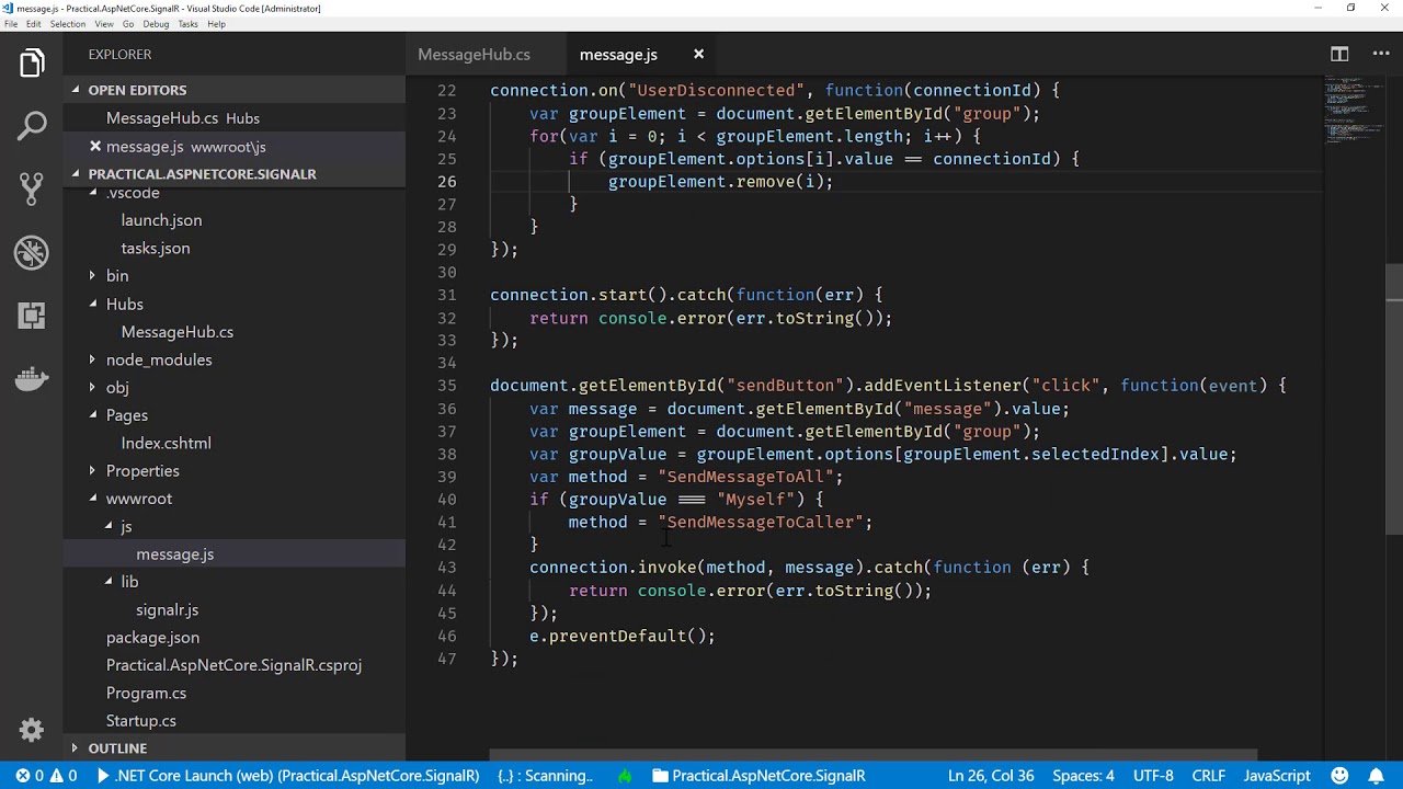 Practical ASP.NET Core SignalR | Hubs | Clients