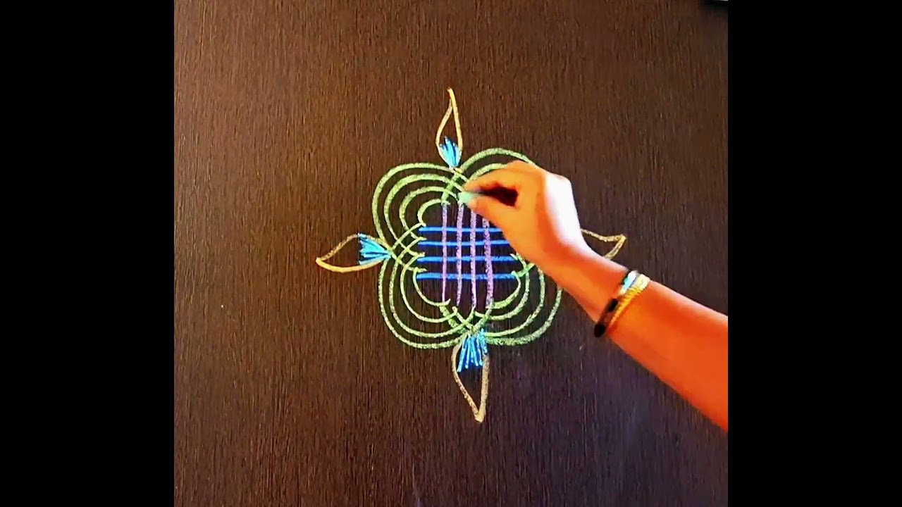 ✨️Simple Free Hand Rangoli ✨️