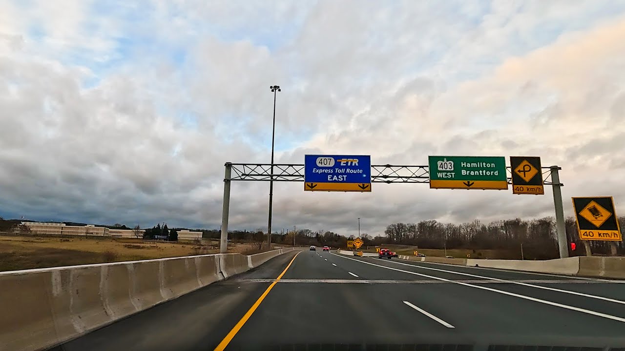 4K Hwy 407 ETR East Drive from Burlington to Fairview Mall | Jazz & Classical | Scenic Daylight Trip