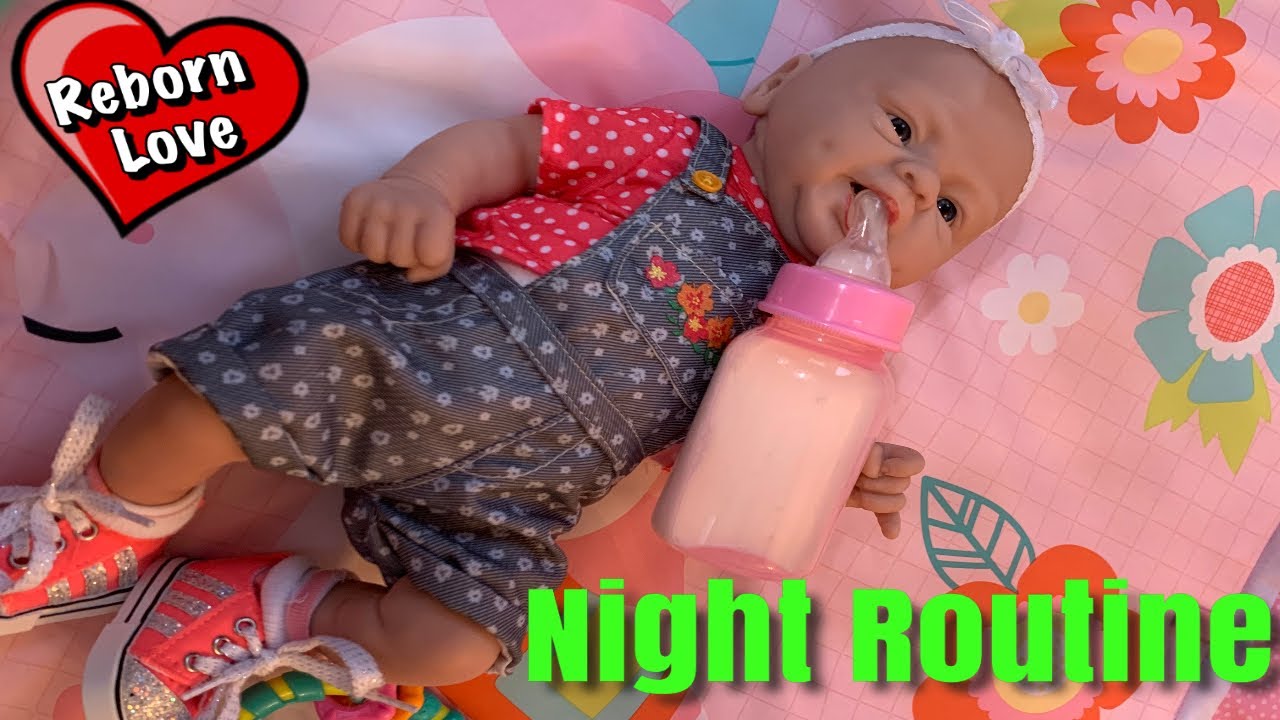 Night Routine with a Newborn baby Silicone baby Reborn Role Play