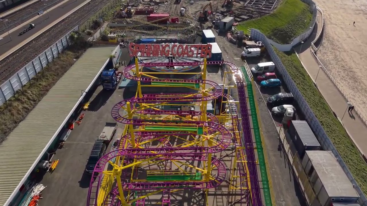 Curry’s New Rollercoaster From Above #northernireland #drone #fyp #tour #travel  #rollercoaster 