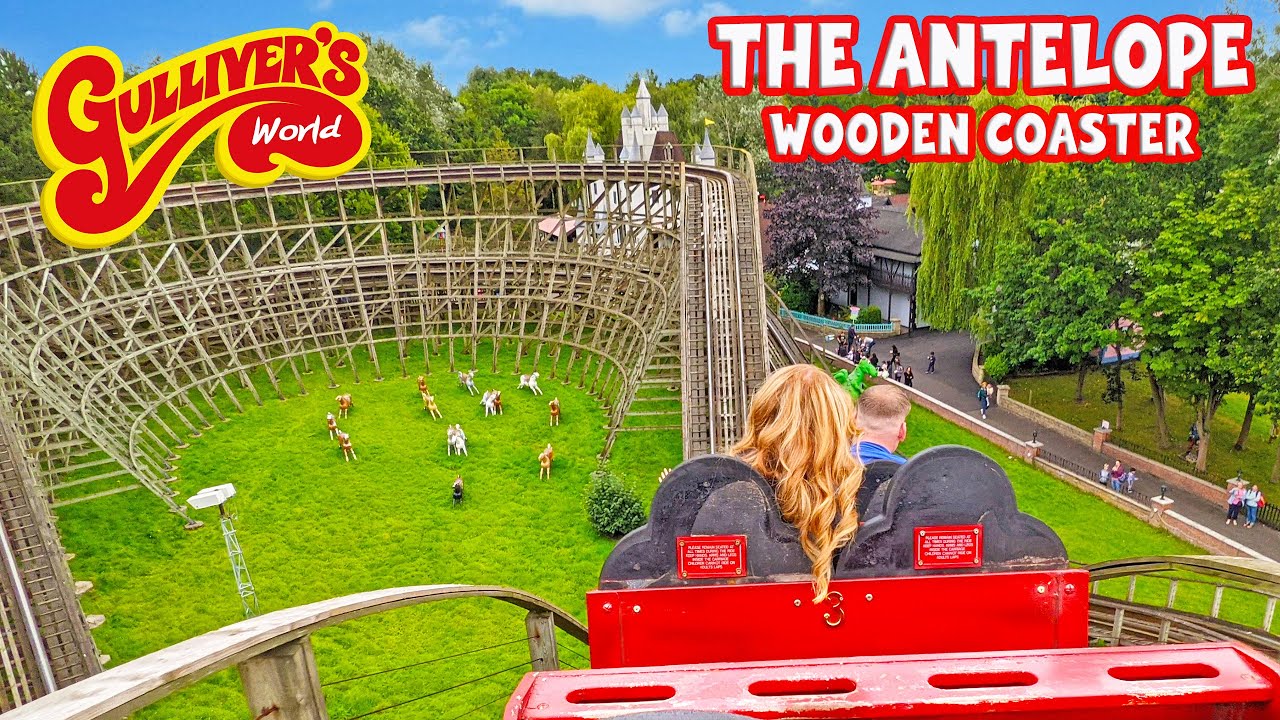 Ride the Antelope Wooden Rollercoaster at Gulliver's World (Oct 2021) [4K]