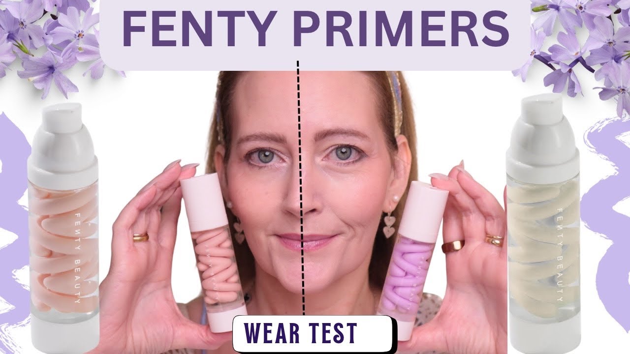 Both new Fenty primers tested side-by-side with a wear test & R.E.M. Cotton Candy
