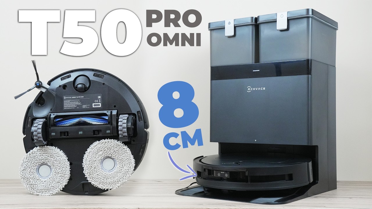 Ecovacs DEEBOT T50 PRO OMNI: тонкий корпус, 15 000 Па, объезд вещей и станция 