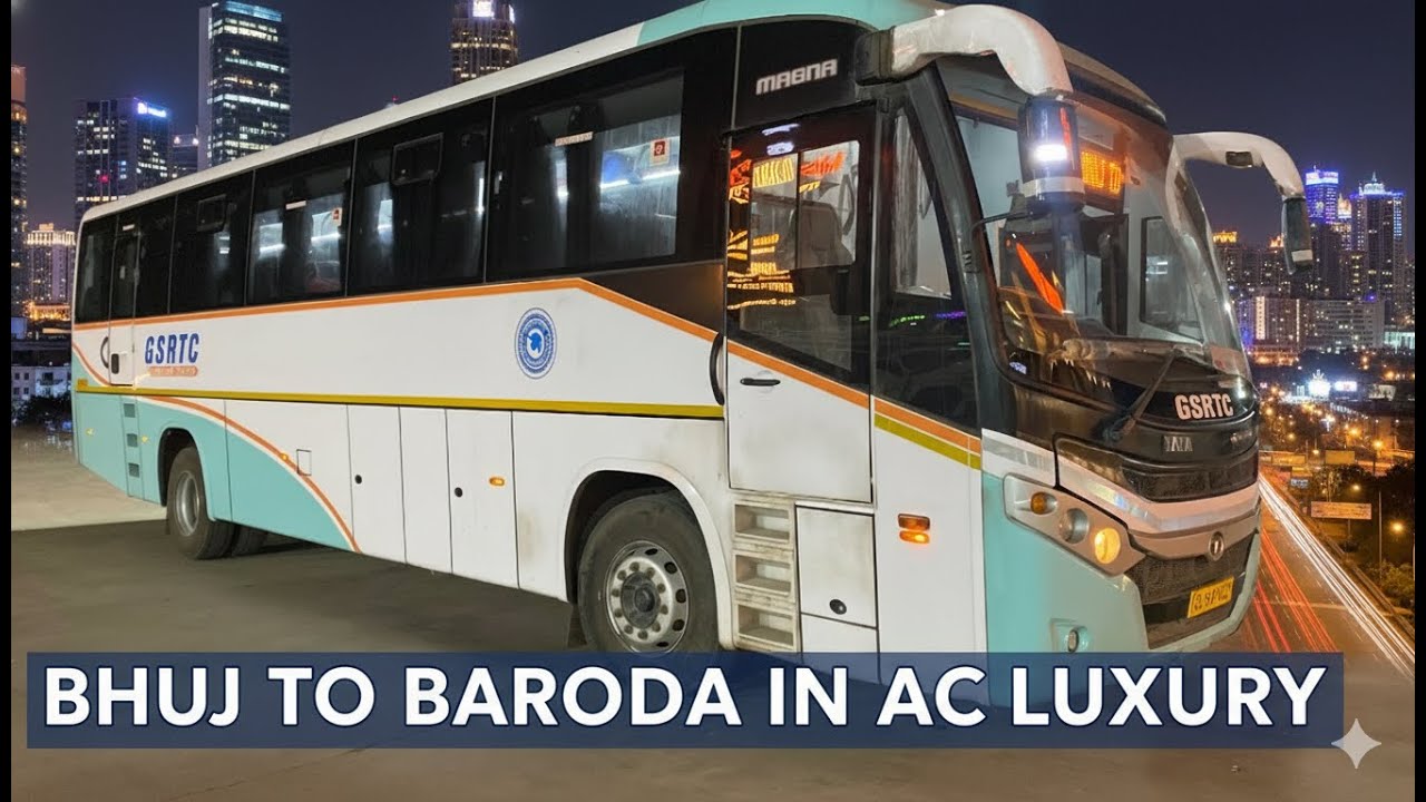 bhuj to baroda in GSRTC AC LUXURY bus | vlog with driver