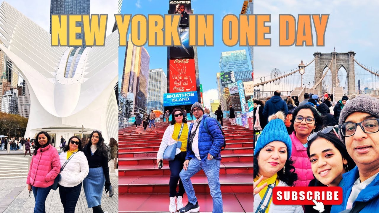 NEW YORK CITY IN ONE DAY | Times Square, Brooklyn Bridge, Oculus, WTC, Trump Tower 