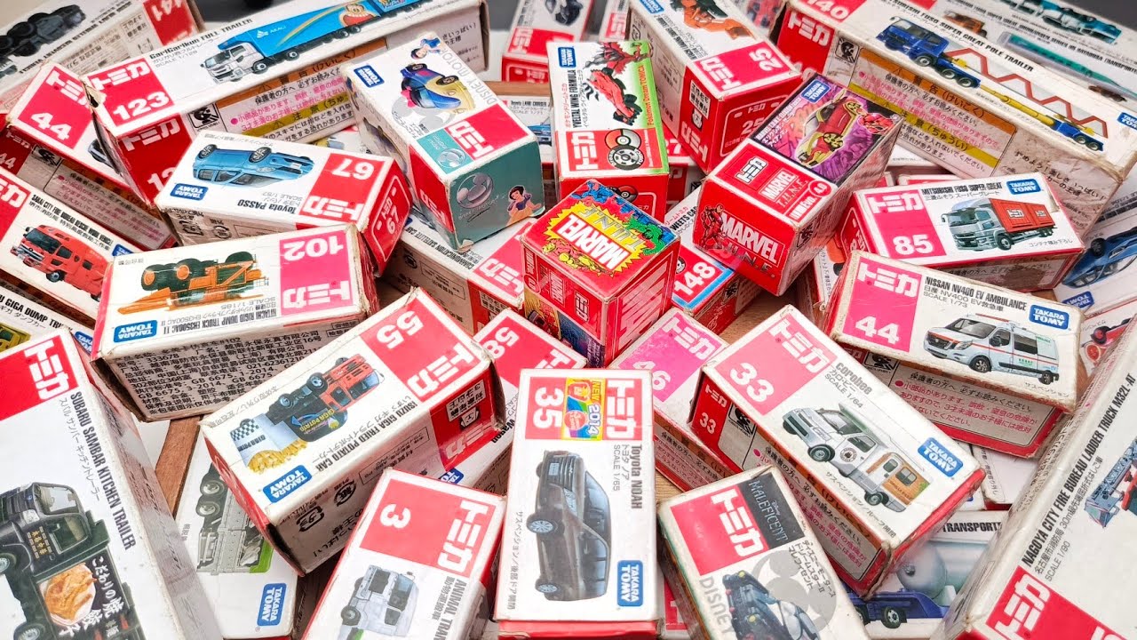 【トミカ】ミニカー大集合! Vo9 遊んだトミカを箱に入れて並べてみました。